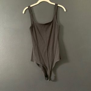 Reformation black ribbed bodysuit